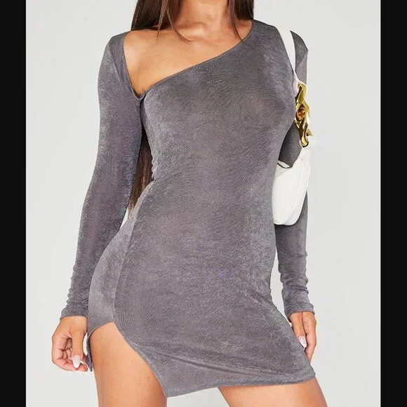 charcoal bodycon dress Total Need Mini Dress main image 0